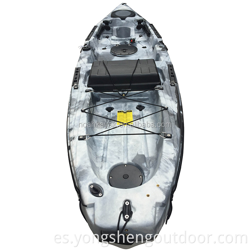 Kayak de pesca única de 3.6 metros Siéntate en la parte superior motor eléctrico y kayak de pedal